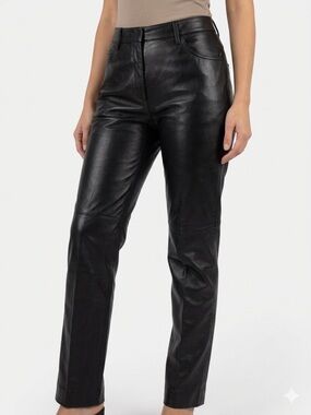 Vintage Genuine Black Leather Danier Pants 90s 00s Grunge Biker Matrix Excellent